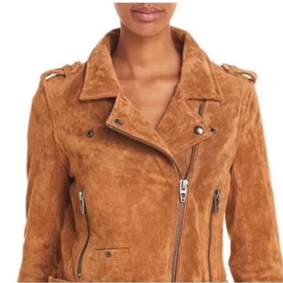 BLANK NYC Tan Suede Moto Jacket Size Small - Picture 1 of 6